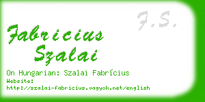 fabricius szalai business card